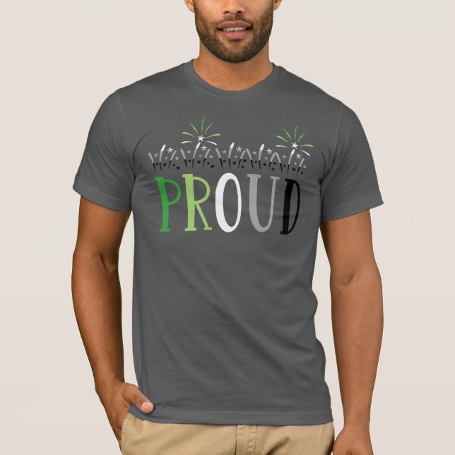 PROUD Fireworks Aromantic T-Shirt (Front)
