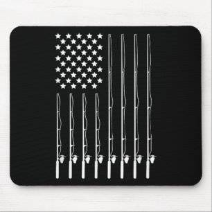 Proud Fishing Teez Womens Fishing Patriotic Americ Mouse Pad