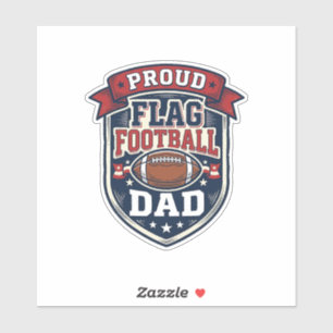 Proud Flag Football Dad Vintage Patriotic Badge De