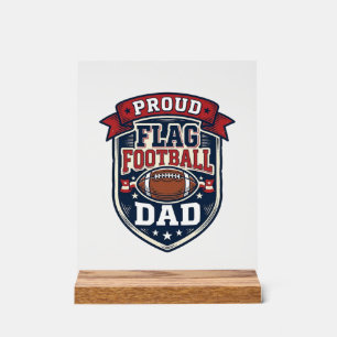 Proud Flag Football Dad Vintage Patriotic Badge De Acrylic Sign