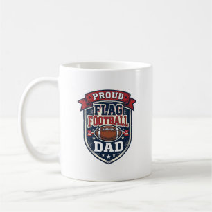 Proud Flag Football Dad Vintage Patriotic Badge De Coffee Mug