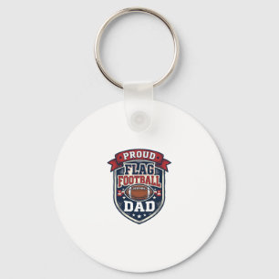Proud Flag Football Dad Vintage Patriotic Badge De Key Ring