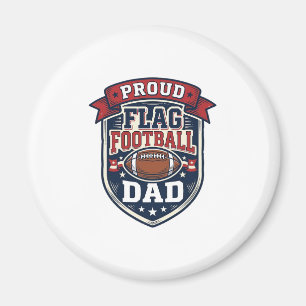 Proud Flag Football Dad Vintage Patriotic Badge De Magnet