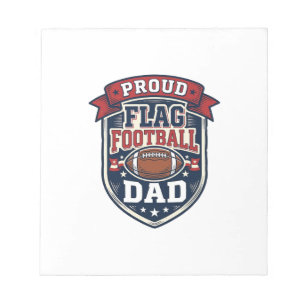 Proud Flag Football Dad Vintage Patriotic Badge De Notepad