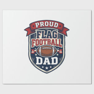 Proud Flag Football Dad Vintage Patriotic Badge De Wrapping Paper
