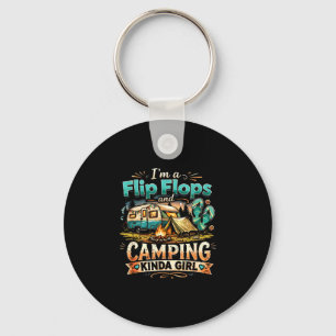 Proud flip flops & camping kinda girl outdoor key ring