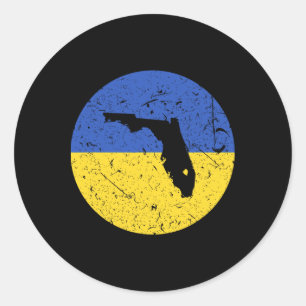 Proud Floridian-ukrainian From Florida Ukraine Hom Classic Round Sticker