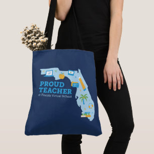 Proud FLVS Teacher, Navy Blue Tote Bag