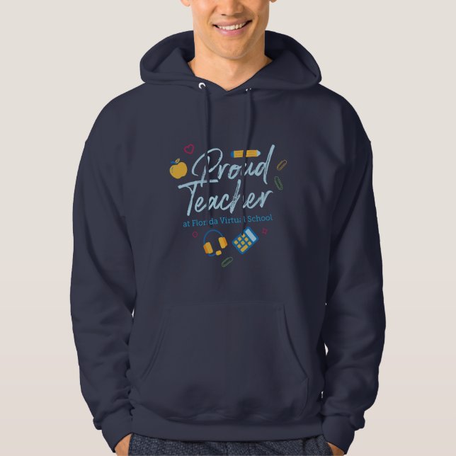 Proud FLVS Teacher Navy Hoodie (Front)