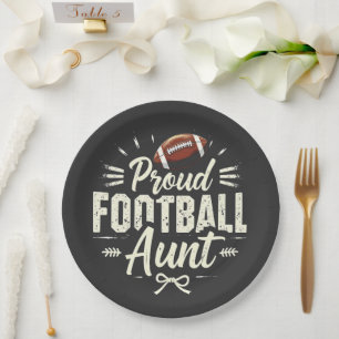 Proud football aunt Fantasy Football Matching Paper Plate