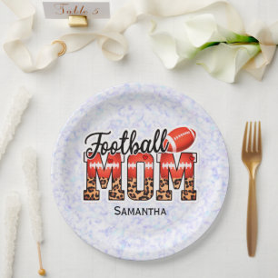 Proud Football Mom – Game Day Enthusiast Paper Plate