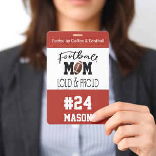 Proud Football Mum Game Day ID Badge