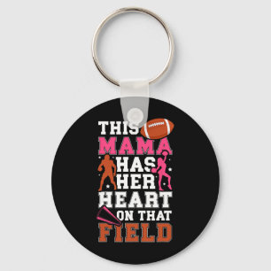 Proud Footll And Cheer Mom Cheerleading And Footll Key Ring