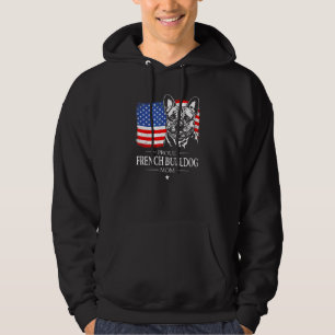 Proud French Bulldog Mum American Flag Patriotic D Hoodie