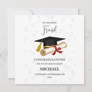 Proud Friend Graduation Personalised Card