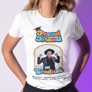Proud Friend of the graduate photo groovy retro  T-Shirt