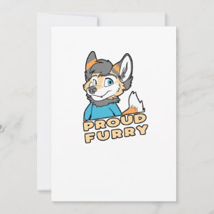 Proud Furry Cute Funny Furry Fandom Fursuit Gift Holiday Card