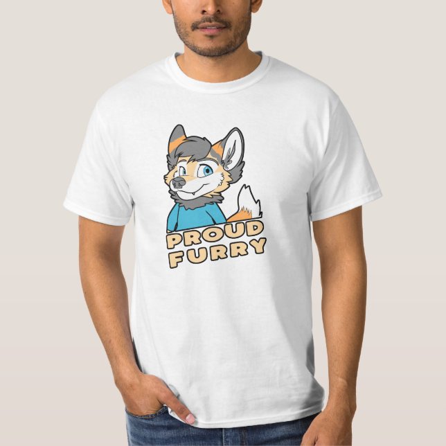 Proud Furry Cute Funny Furry Fandom Fursuit Gift T-Shirt (Front)