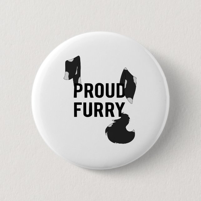 Proud Furry with Dog Ears and Tail Button (Front)