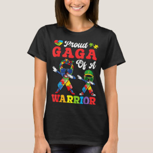 Proud Gaga Of An Autism Warrior Dabbing Ribbon Awa T-Shirt
