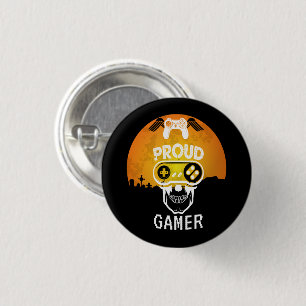 PROUD GAMER - HALLOWEEN GAMING NERD 3 CM ROUND BADGE