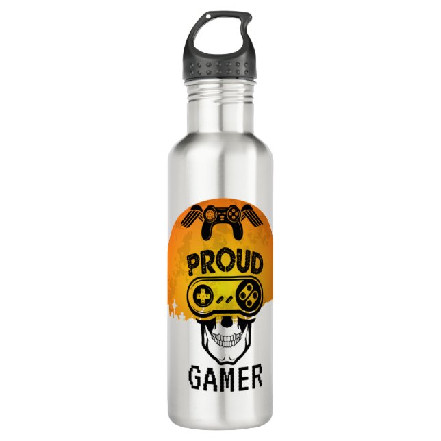 PROUD GAMER - HALLOWEEN GAMING NERD 710 ML WATER BOTTLE (Front)