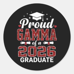 Proud Gamma Of A 2026 Graduate Senior Graduation Y Classic Round Sticker