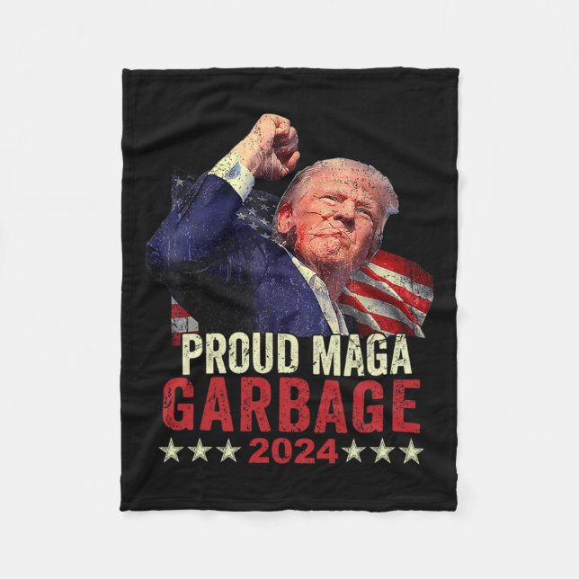 Proud Garbage Trump Supporter 4  Fleece Blanket (Front)