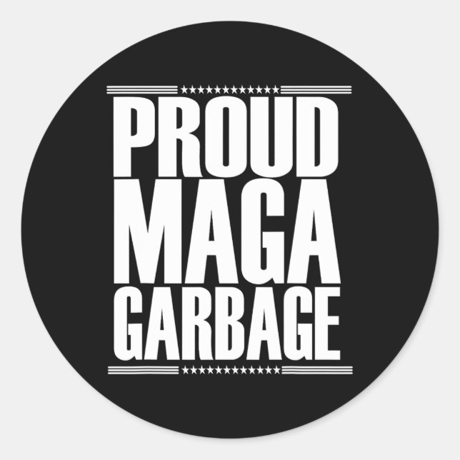 Proud Garbage Trump Supporter 5  Classic Round Sticker (Front)