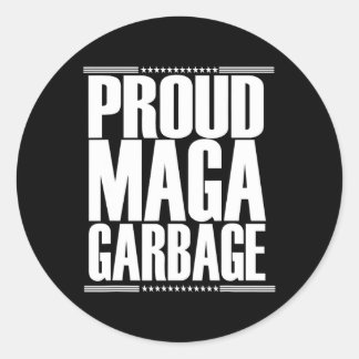 Proud Garbage Trump Supporter 5  Classic Round Sticker