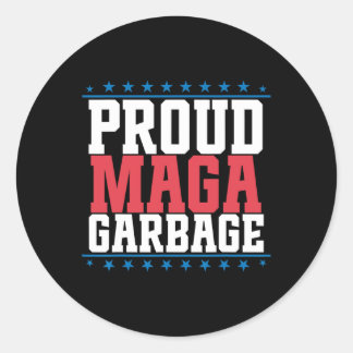 Proud Garbage Trump Supporter 7  Classic Round Sticker