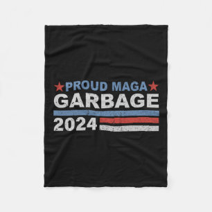 Proud Garbage Trump Supporter Fleece Blanket