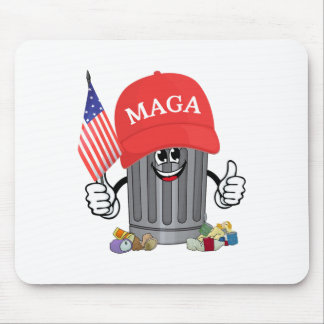 Proud Garbage Trump Supporter Trash Can Cartoon Fu Mouse Pad