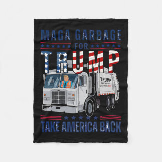 Proud Garbage Trump Supporter Trump Garbage Truck Fleece Blanket