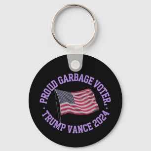 Proud Garbage Voter Trump Vance 2024 Stand Out Key Ring