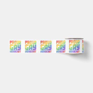 Proud Gay Democrat Funny LGBT Satin Ribbon