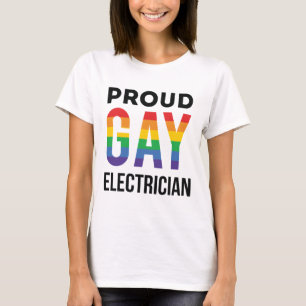 Proud Gay Electrician LGBTQ Pride Month T-Shirt