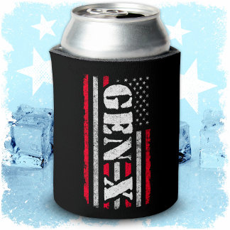 Proud Generation X Gen Xer American Flag Gen X Can Cooler