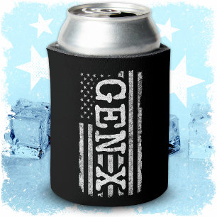 Proud Generation X Gen Xer American Flag Gen X Can Cooler