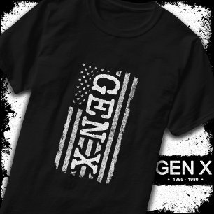 Proud Generation X Gen Xer American Flag Gen X T-Shirt