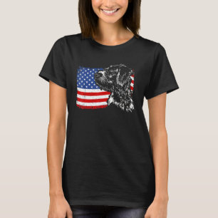 Proud German Wirehaired Pointer American Flag Patr T-Shirt