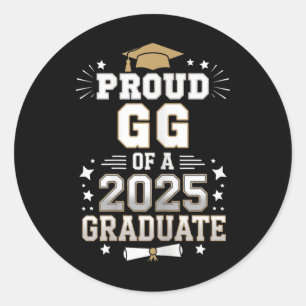 Proud Gg Of A Cl Of 2025 Graduate Senior Graduatio Classic Round Sticker