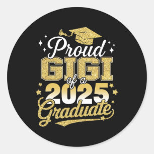 Proud Gigi Of A Cl Of 2025 Graduate Senior Graduat Classic Round Sticker