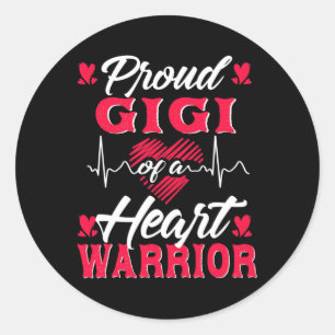 Proud Gigi Of A Heart Warrior Chd Awareness Classic Round Sticker