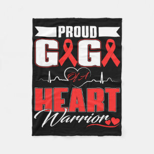Proud Gigi Of A Heart Warrior Heart Disease Awaren Fleece Blanket