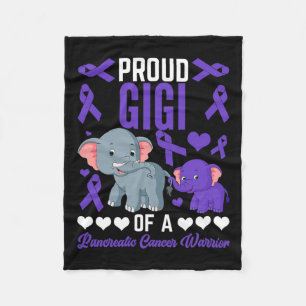 Proud Gigi Of A Pancreatic Cancer Elephants Suppor Fleece Blanket
