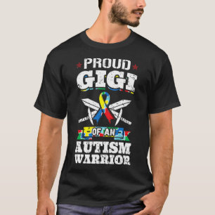 Proud Gigi Of An Autism Warrior Awareness Ribbon G T-Shirt