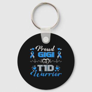 Proud Gigi Of T1d Warrior Type 1 Diabetes Awarenes Key Ring