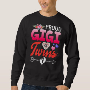 Proud Gigi Of Twins Floral Grandma Happy Mother's Sweatshirt