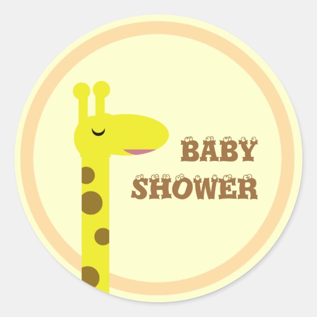 Proud Giraffe Classic Round Sticker (Front)